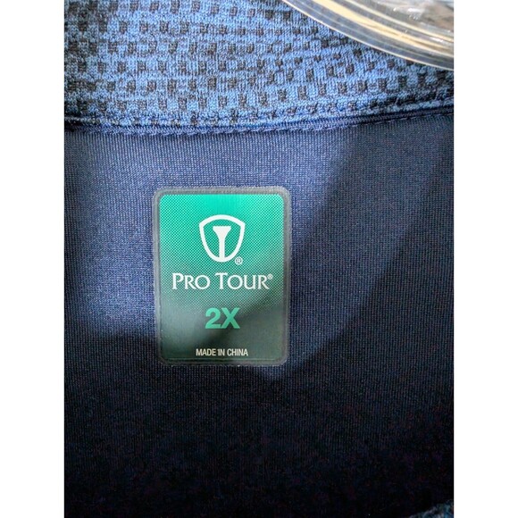 Pro Tour Pullover 1/4 Zip Blue Men's Long Sleeve Pocket Detail Size 2X - Picture 2 of 10